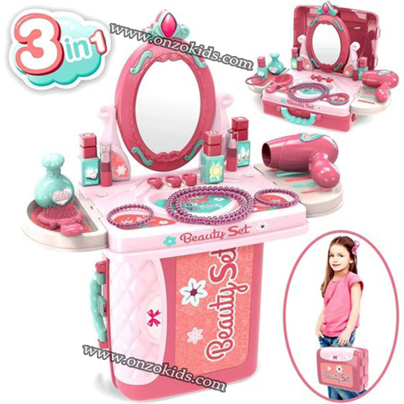 Valise de jeu de beauté 3 en 1 pour enfants
