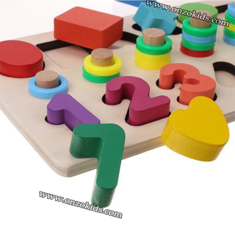 Jouet en bois | Apprendre les chiffres et les formes