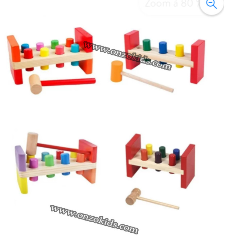 Établi en bois Fun Piling Platform avec marteau – Image 5