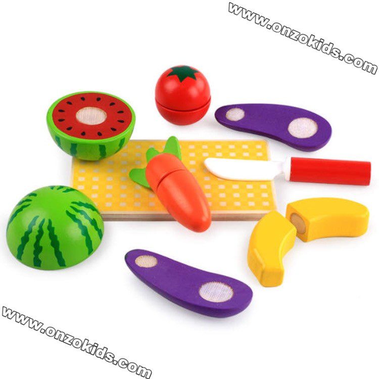Fruits et légumes à découper en bois pour enfants – Image 2