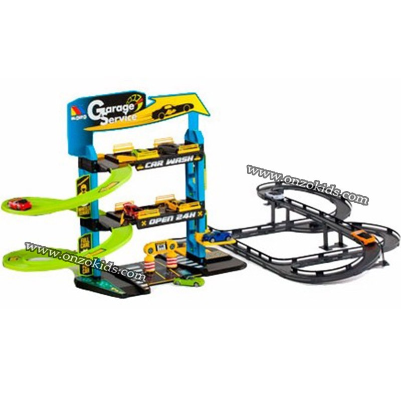 Circuit et garage 3 étages + Pistes de course avec 5 voitures | MOLTO – Image 2