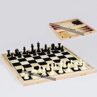 Échecs, dames et backgammon en bois