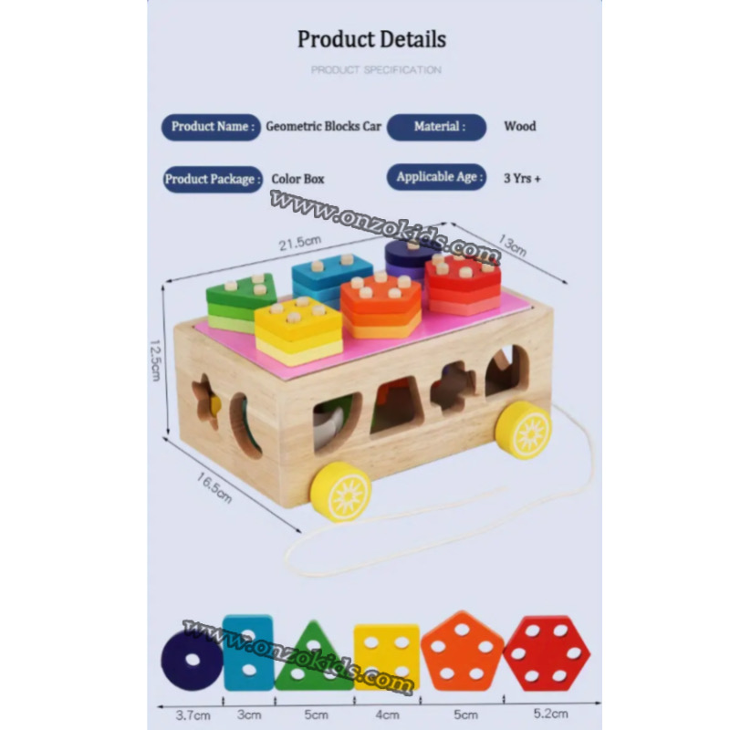 Cube éducatif Formes 3D - Puzzle en Bois-roulant – Image 5