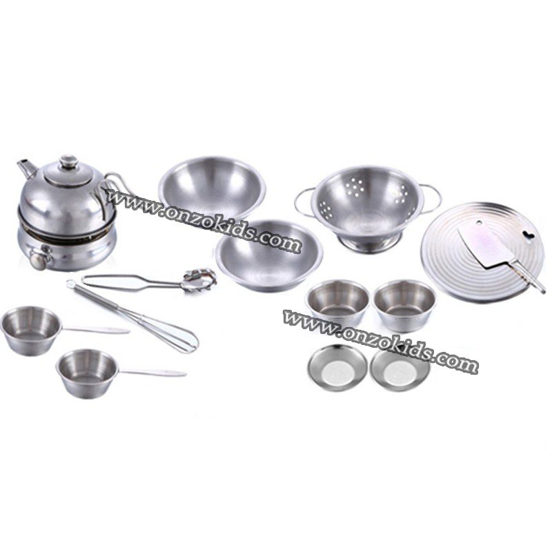 Jouets de cuisine en inox avec fruits et légumes – Image 3