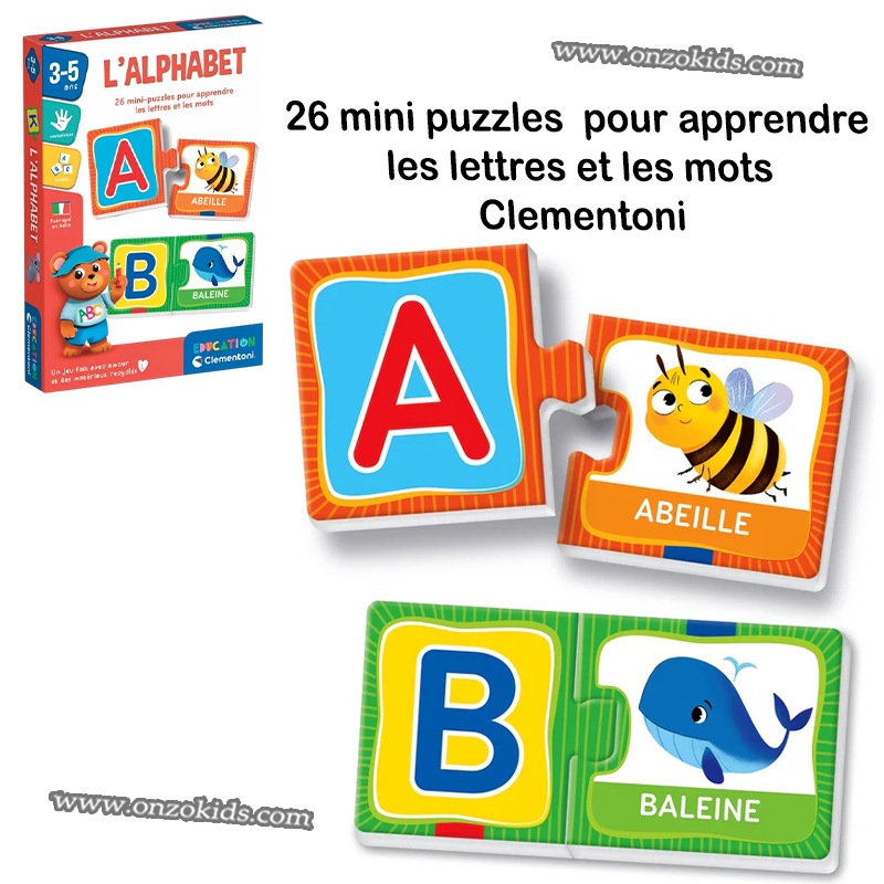 26 mini puzzles pour apprendre les lettres et les mots - Clementoni