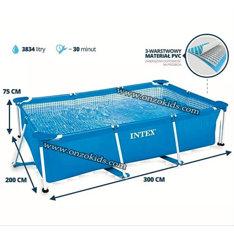 Piscine Frame Set rectangulaire 300 x 200 x 75 Cm -Intex – Image 5