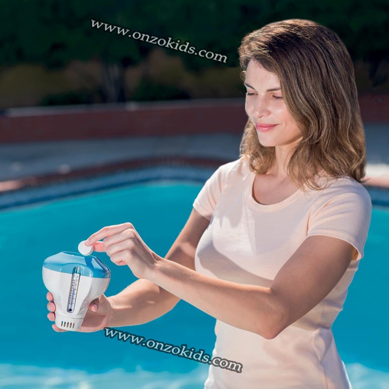 Diffuseur de chlore flottant avec thermomètre -Intex