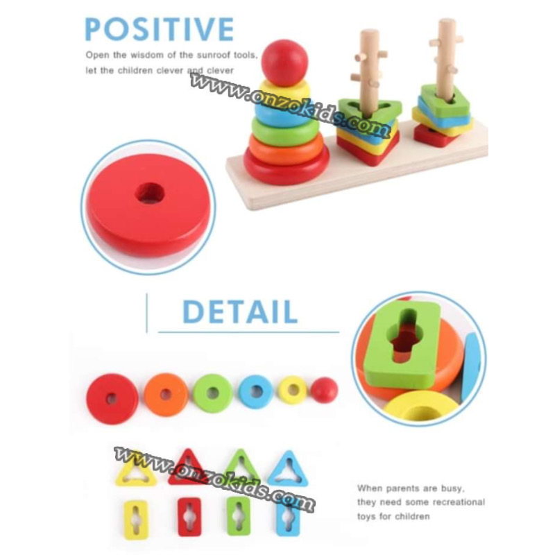 Jeux de forme et pyramide en bois – Image 5