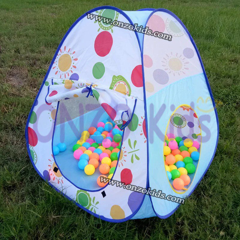 Tente + Tunnel + Air de jeu + 60 Balles pour bébé et enfant – Image 7