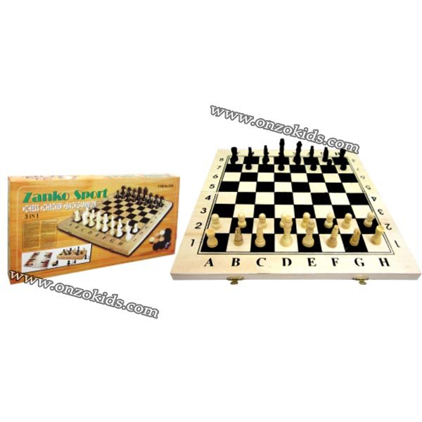 Jeux de société 3 en 1 | Échecs, dames et backgammon – Image 4