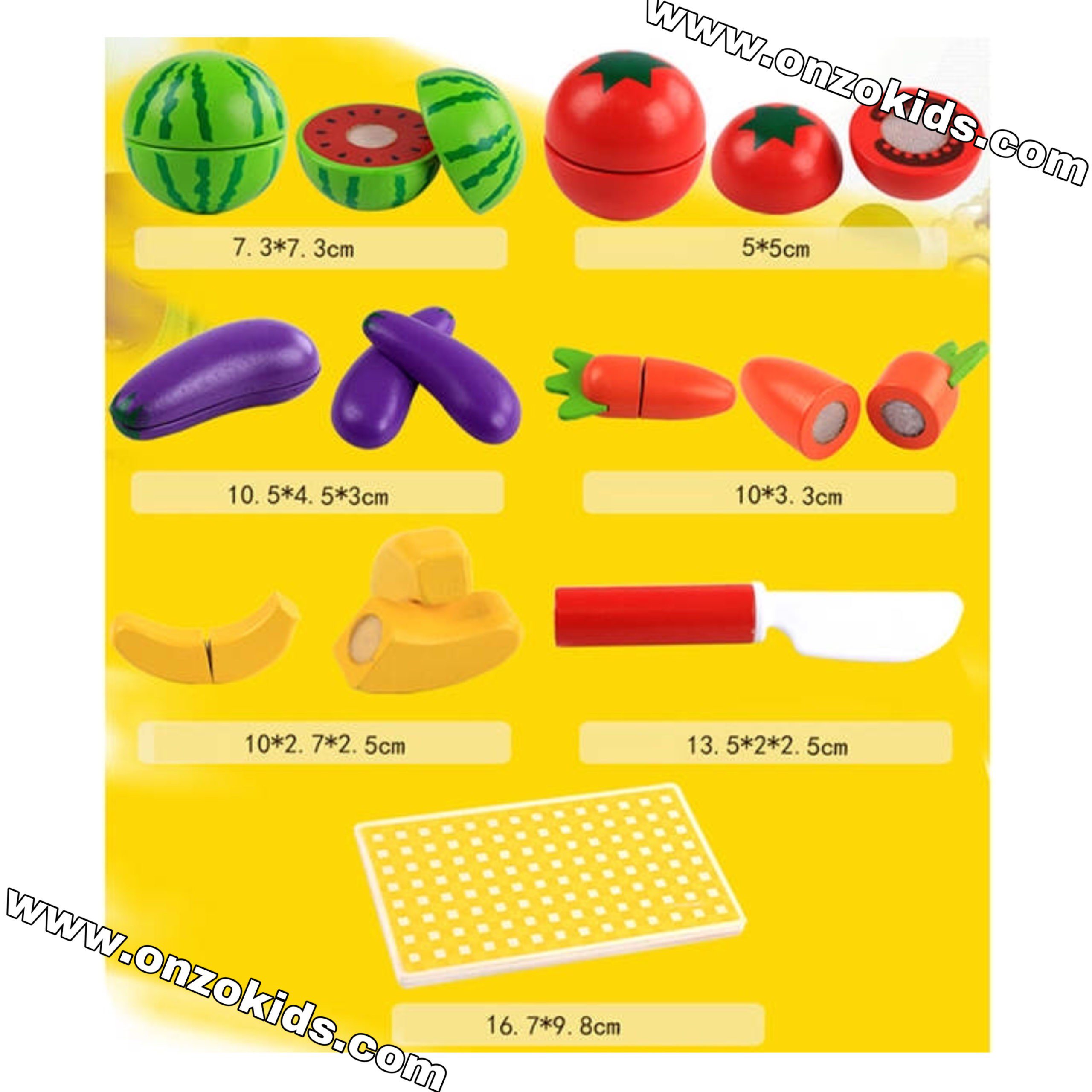 Fruits et légumes à découper en bois pour enfants – Image 3