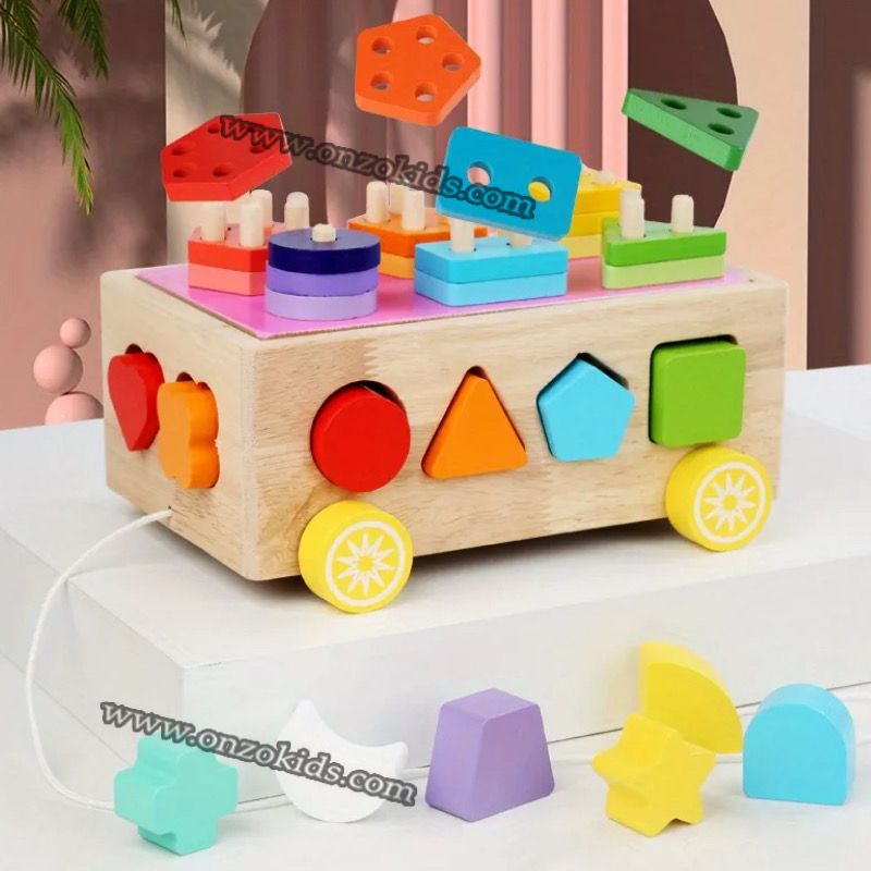 Cube éducatif Formes 3D - Puzzle en Bois-roulant – Image 4
