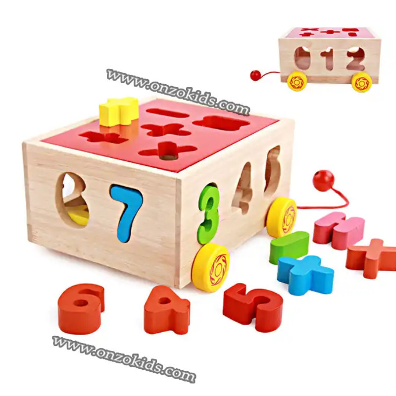 Cubes d'activité en bois, trieur en forme de bébé – Image 2