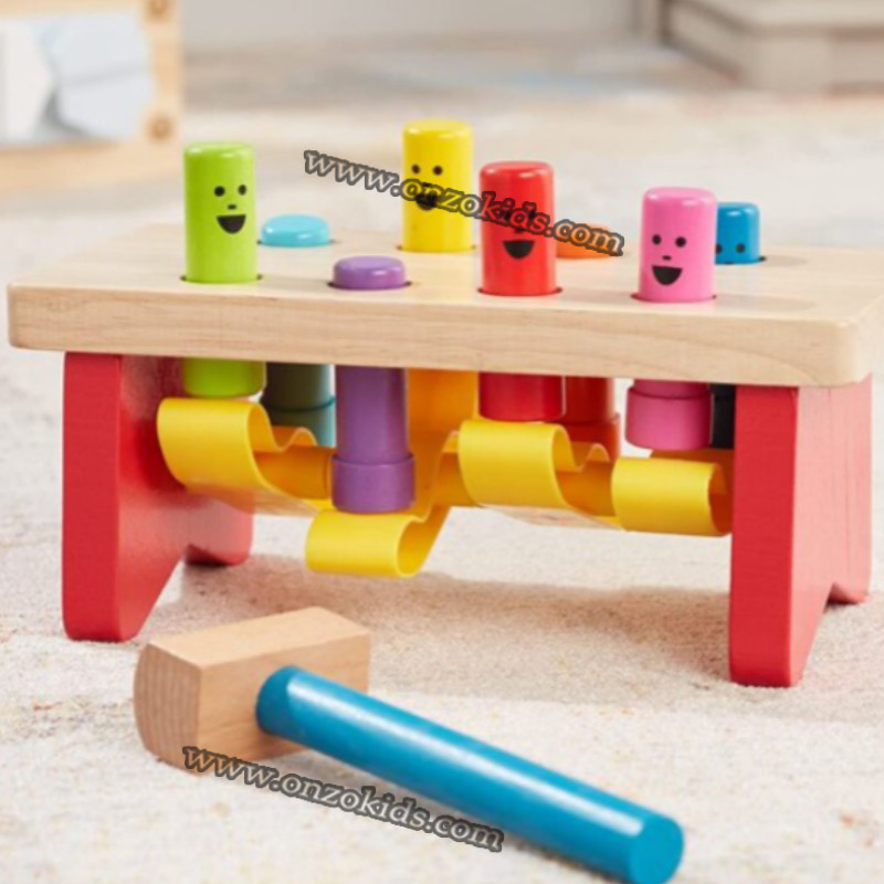 Établi en bois Fun Piling Platform avec marteau – Image 6