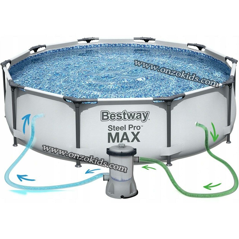 Piscine Hors-Sol Ronde Steel Pro Max avec moteur 305×76 Cm -Bestway – Image 9