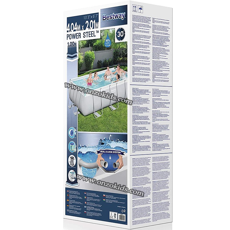 Piscine Power Steel Rectangulaire Tubes acier 404 x 201 x 100 cm -Bestway – Image 13