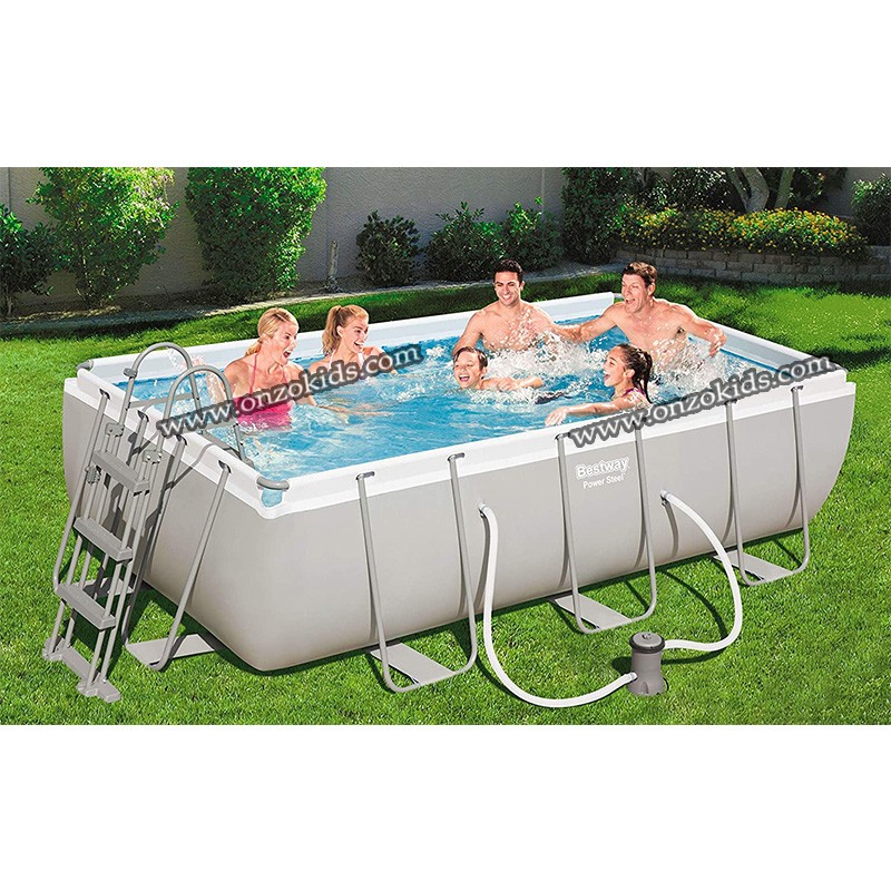 Piscine Power Steel Rectangulaire Tubes acier 404 x 201 x 100 cm -Bestway – Image 2