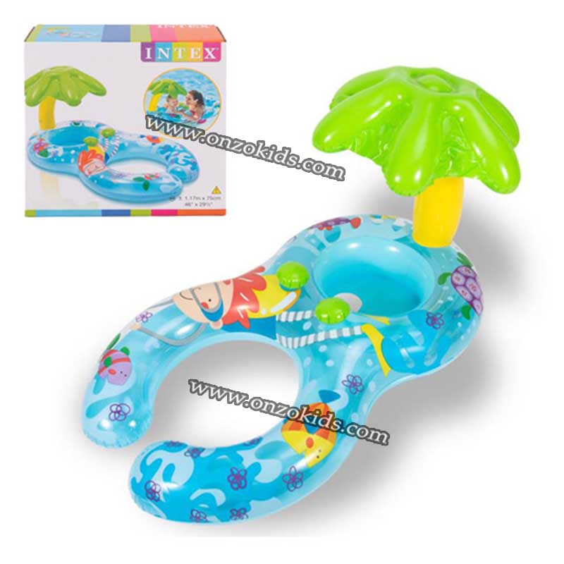 Bouée parasole gonflable double tube pour bébé et maman 117 x 75 cm – Image 5