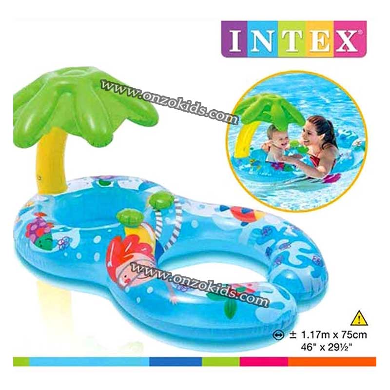 Bouée parasole gonflable double tube pour bébé et maman 117 x 75 cm – Image 3