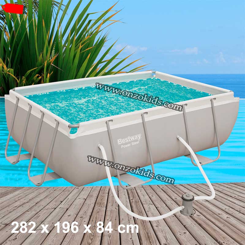 Piscine Hors-Sol Rectangulaire Power Steel 282x196x84cm - Bestway