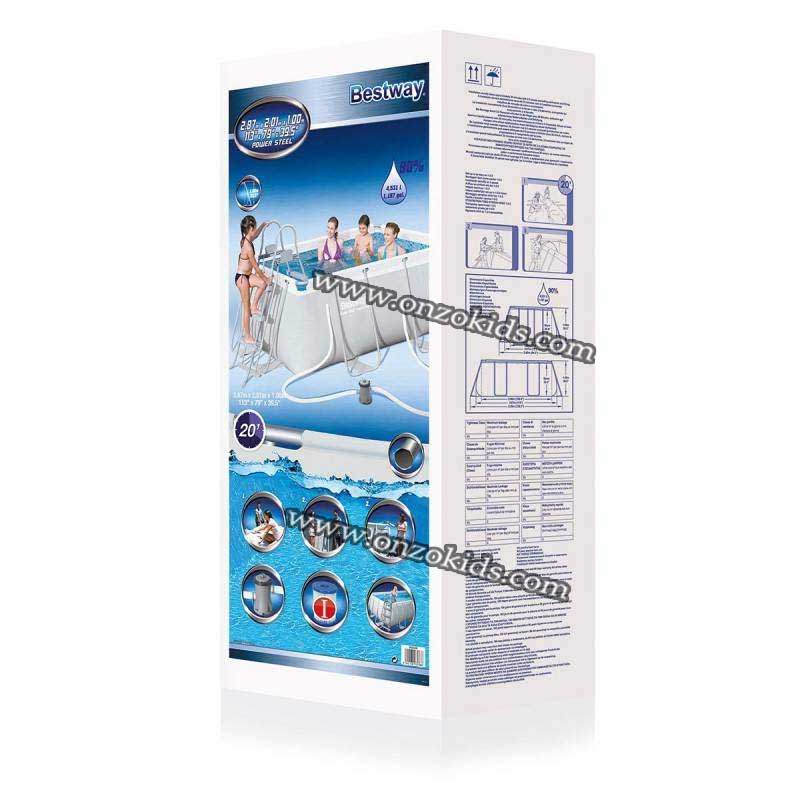 Piscine Hors-Sol Rectangulaire Power Steel 282x196x84cm - Bestway – Image 5