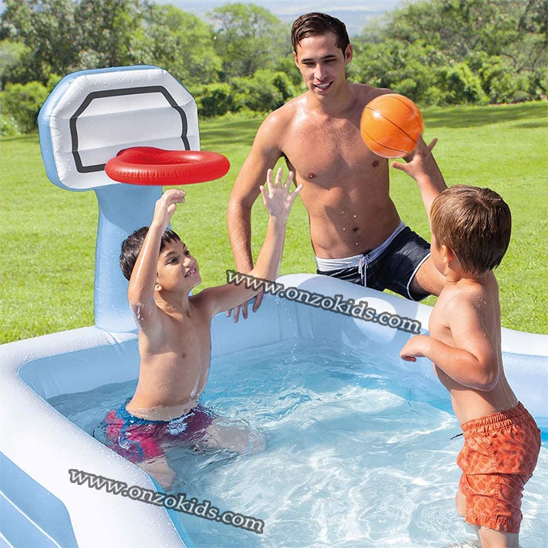 Piscine familiale avec panier de basket 257 x 188 x 135 cm -Intex – Image 3