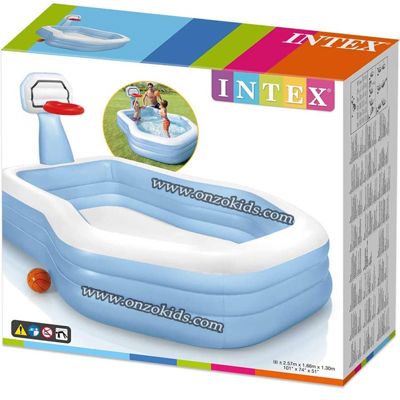 Piscine familiale avec panier de basket 257 x 188 x 135 cm -Intex – Image 4