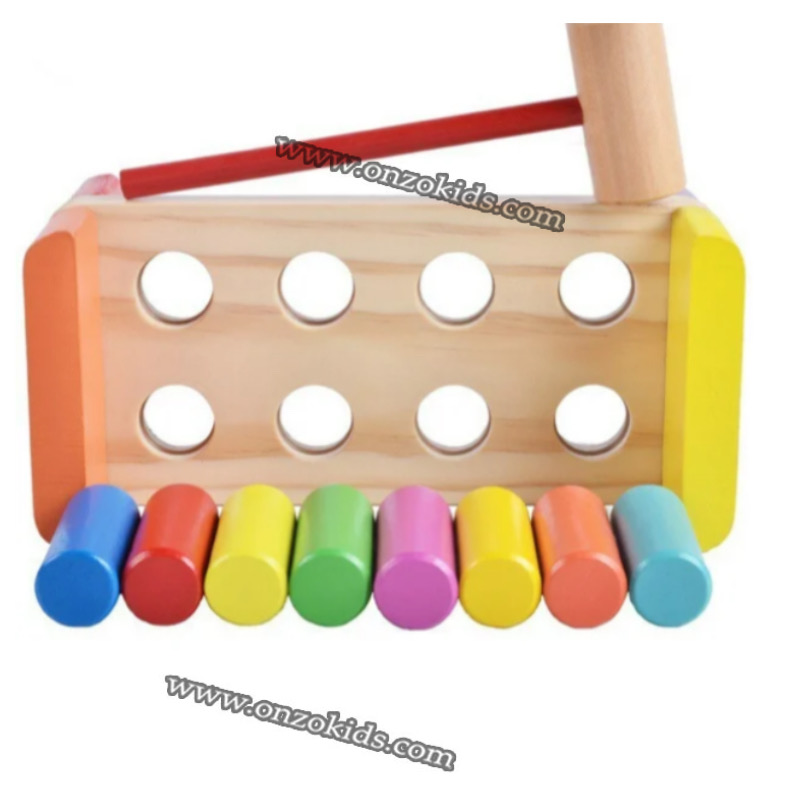 Établi en bois Fun Piling Platform avec marteau – Image 8