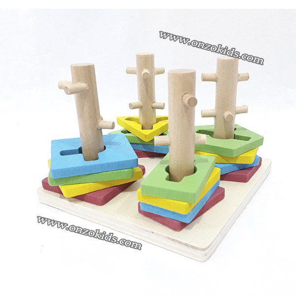 Puzzle géométrique en bois – Image 2