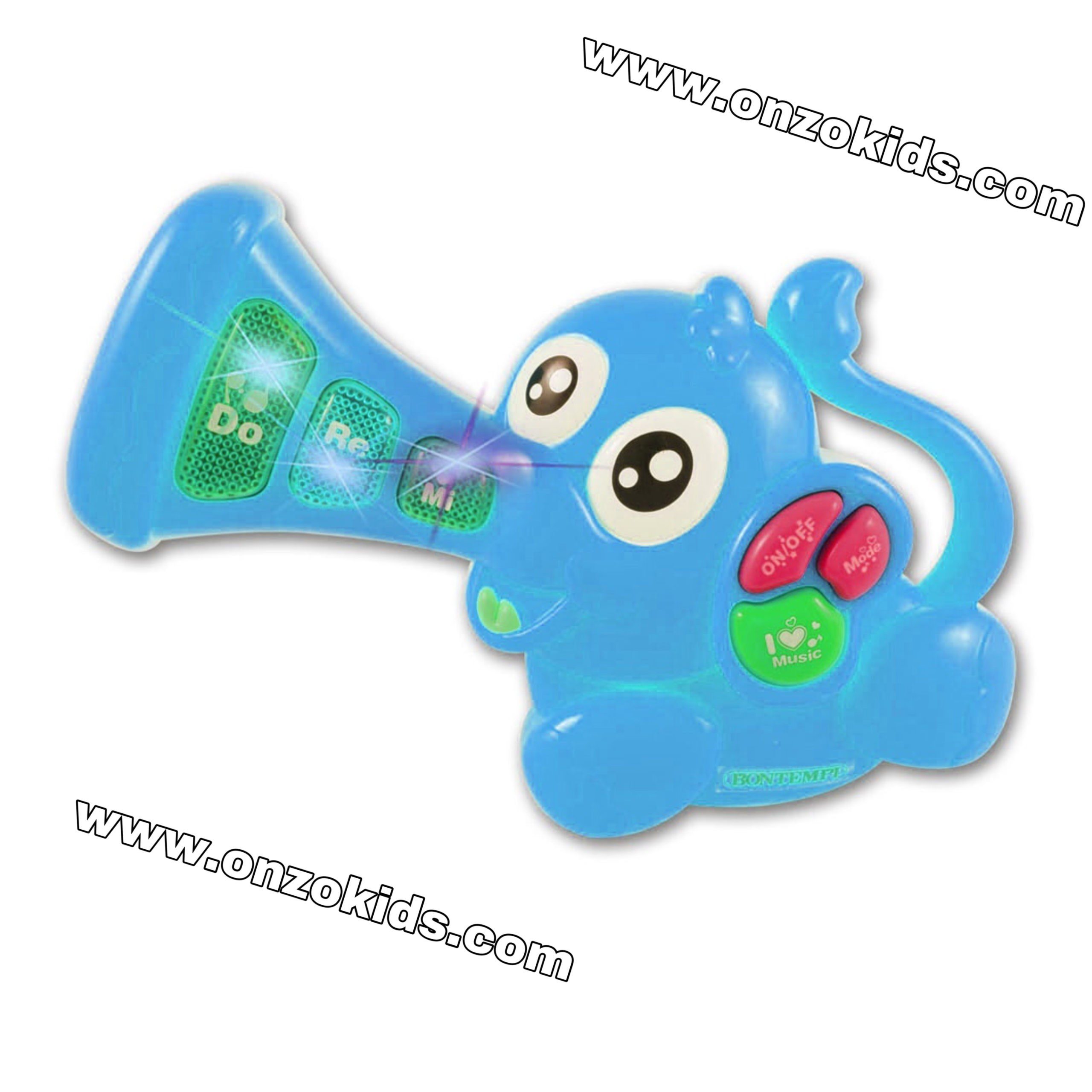 Bontempi éléphant musical 18 cm jaune et bleu – Image 2