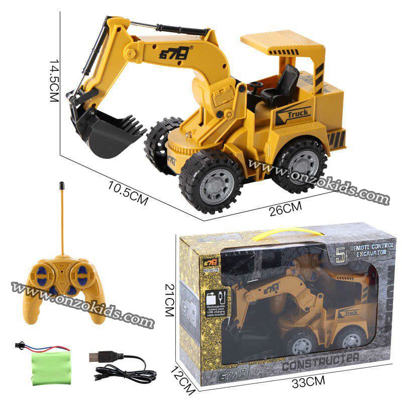 Jouets d'excavatrice électrique télécommandés pour garçons – Image 5