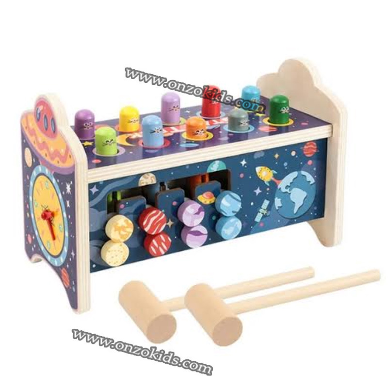 Jeu de taupe 5 en 1 jeu d’apprentissage en bois pour bébé – Image 8