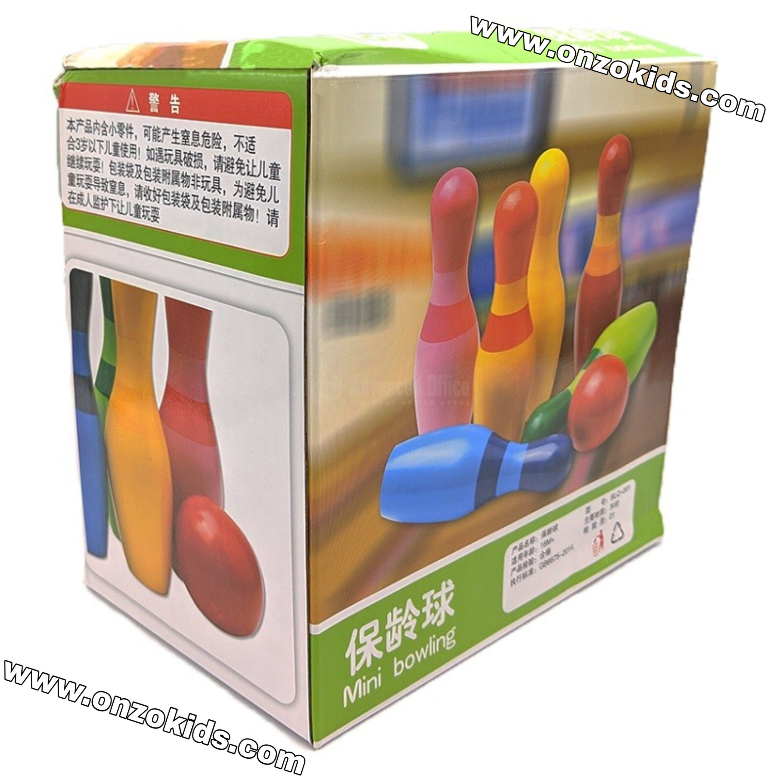 Mini bowling en bois pour enfants – Image 3