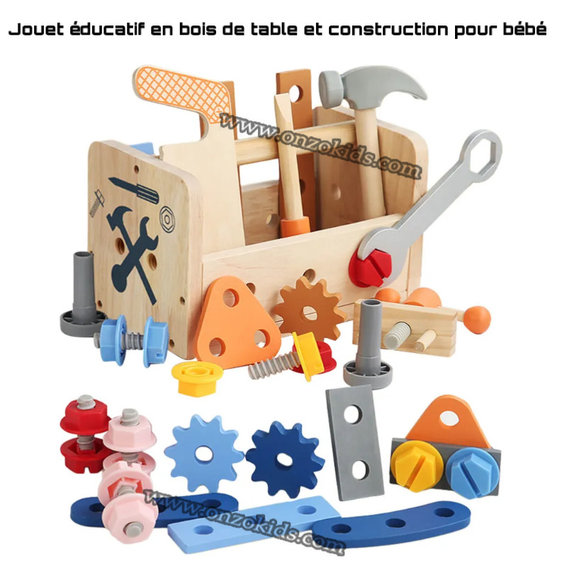 Outil en bois jouet de table bébé faire semblant de jeu établi construction joue