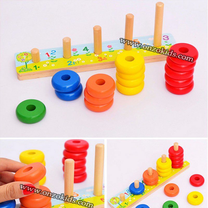 Cercles de calcule à empiler en bois Montessori – Image 6