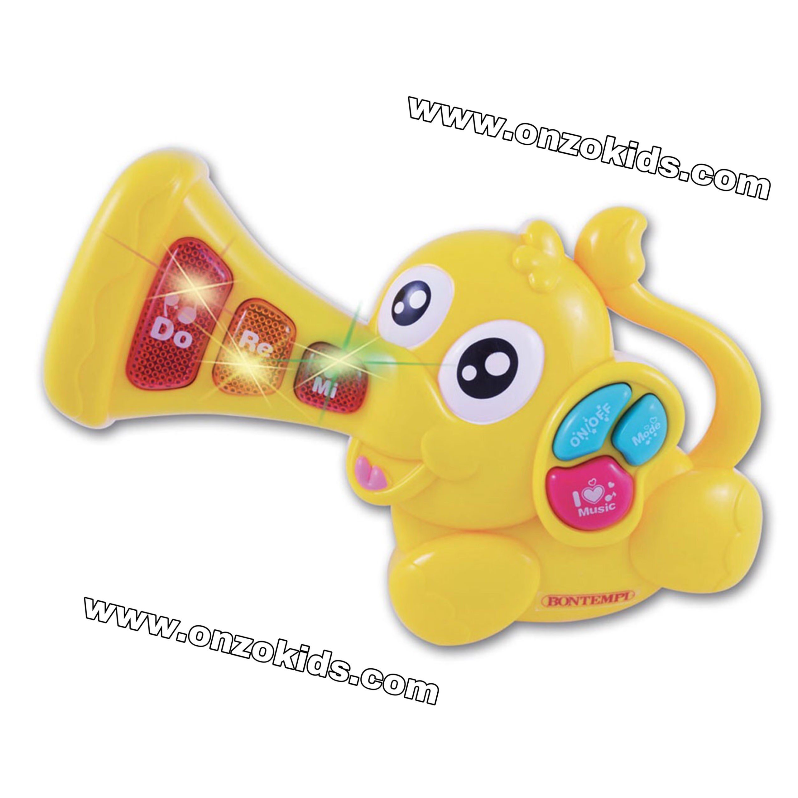 Bontempi éléphant musical 18 cm jaune et bleu – Image 3