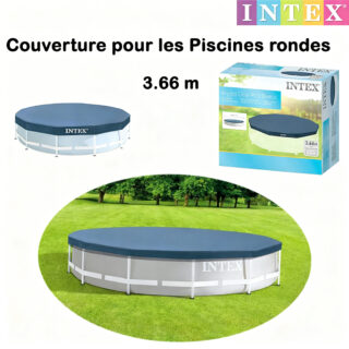 Bâche, Couverture Piscine tubulaire ronde 366 Cm - Intex