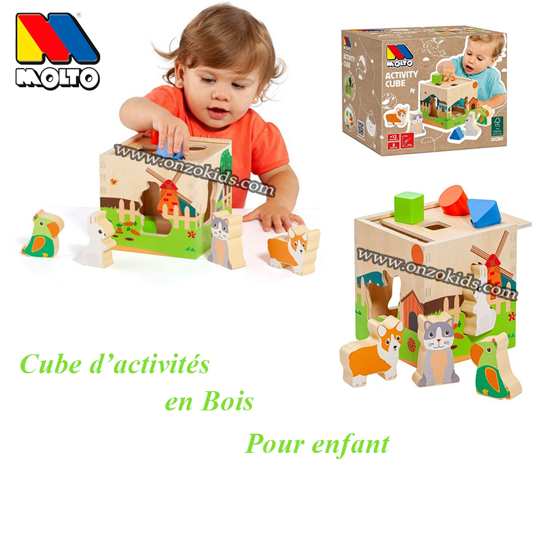 Cube d'activité en bois pour enfant | Molto