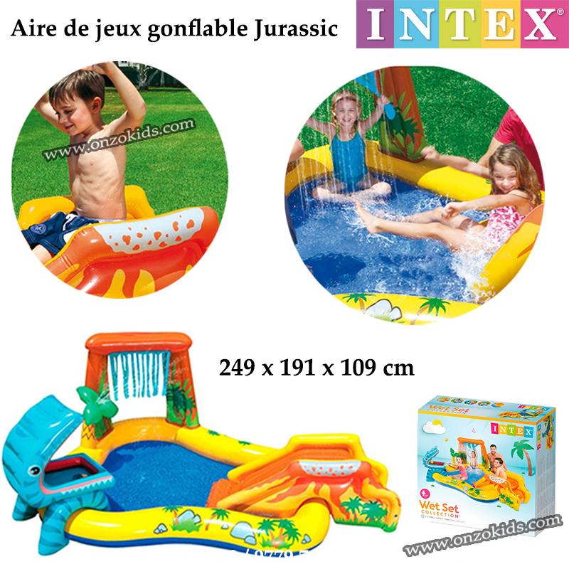 Aire de jeux gonflable Jurassic 249 x 191 x 109 cm - Intex