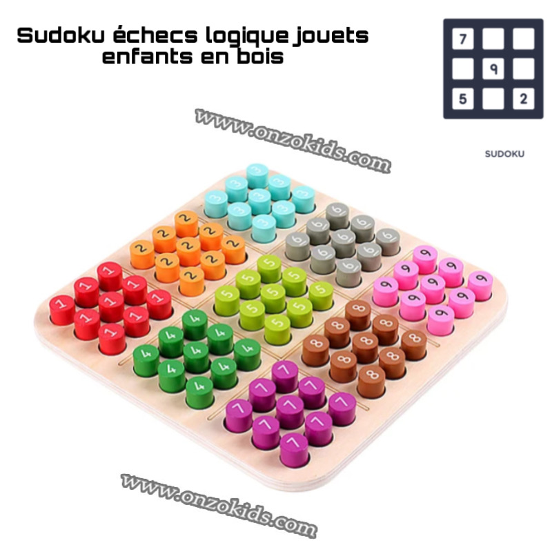 Sudoku échecs logique jouets enfants en bois