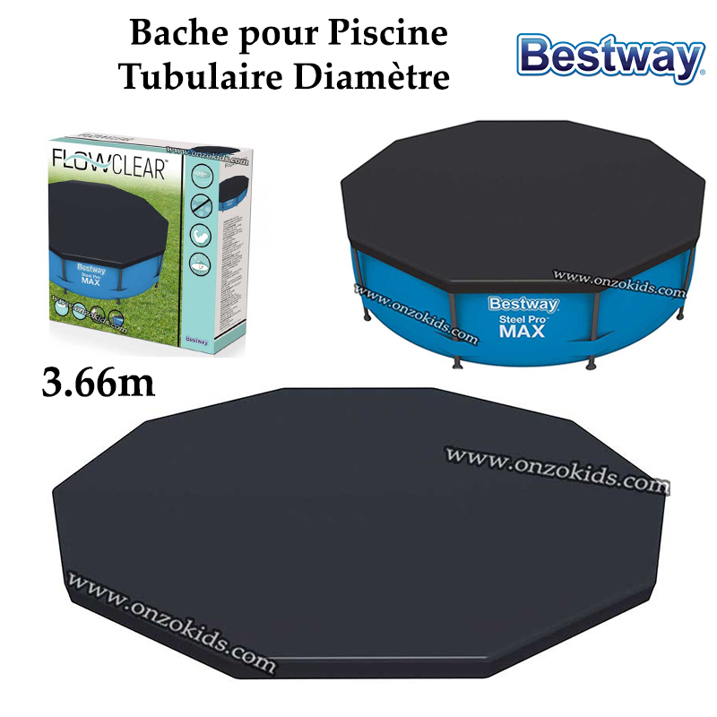 Bache pour Piscine Tubulaire Diamètre 3.66 M - Bestway