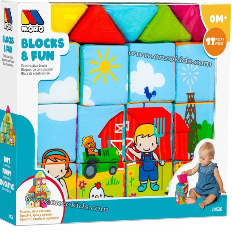 Blocs de tissu doux et amusants pour bébés | Molto – Image 8