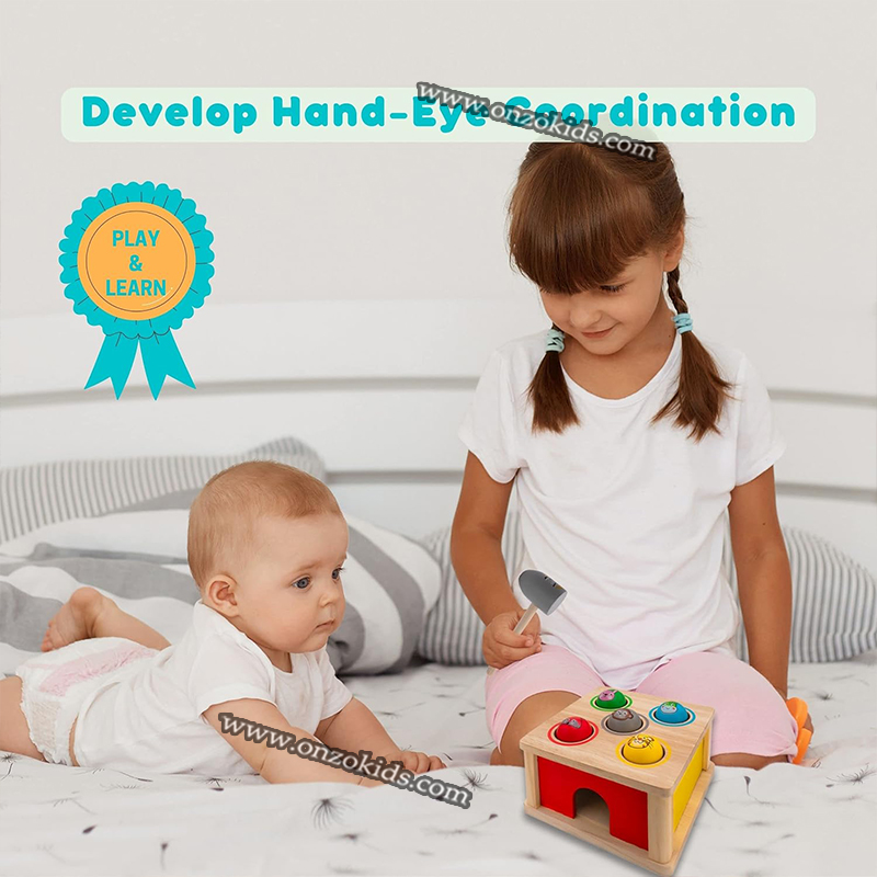 Boîte à marteaux Montessori d’apprentissage en bois – Image 3