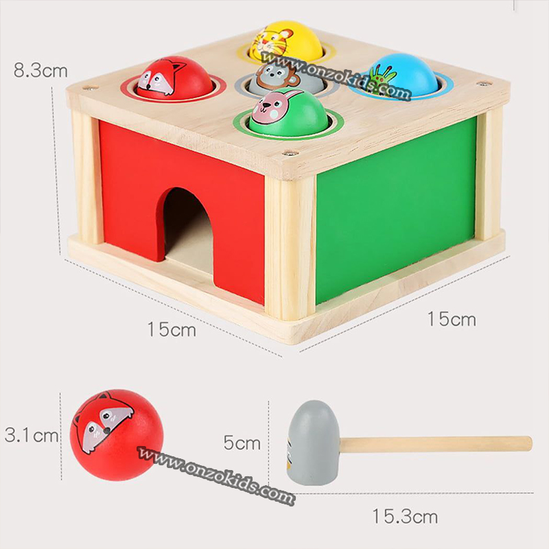 Boîte à marteaux Montessori d’apprentissage en bois – Image 2