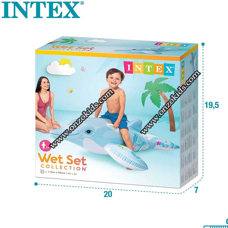 Bouée dauphin a chevaucher 175 x 66 cm pour enfant - Intex – Image 6