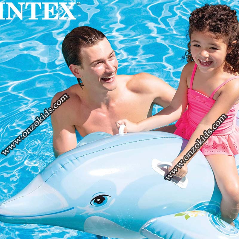 Bouée dauphin a chevaucher 175 x 66 cm pour enfant - Intex
