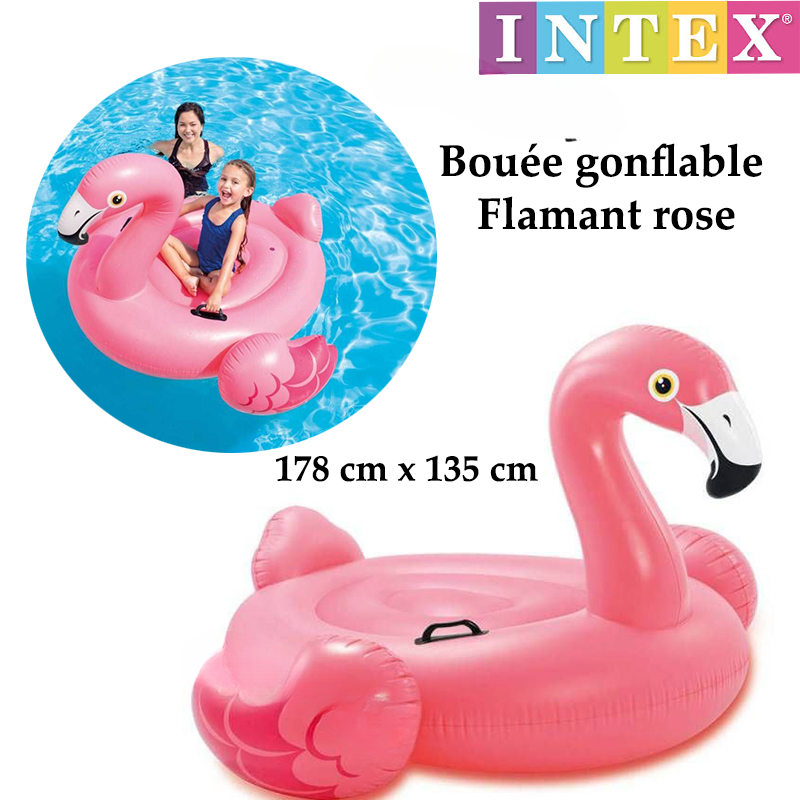 bouée gonflable flamant rose 178cm-x135cm-intex