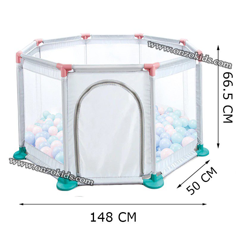 Parc de jeu 148 x 66.5 cm avec 50 balles – Image 5