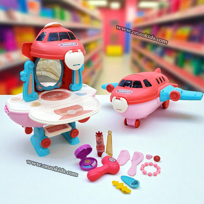 Coffret de maquillage en forme d'avion pour filles