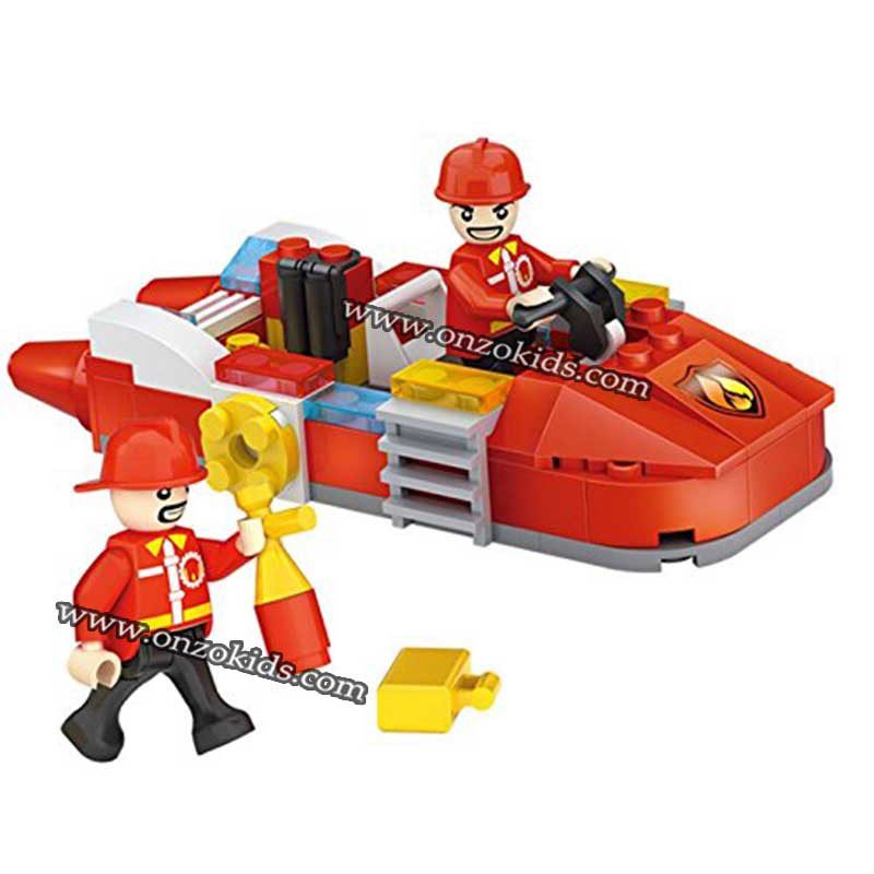 Jeu de construction 354 piéces | Camion et bateau de secours incendie - Cogo – Image 3